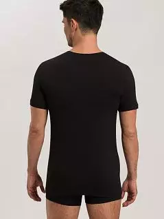 Тонкая футболка с V-образным вырезом изготовлена ​​из длинноволокнистого египетского хлопка черного цвета Hanro 073089c0199